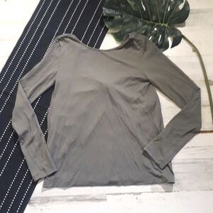 Athleta| Waterfall Front Long Sleeve Top Green XS